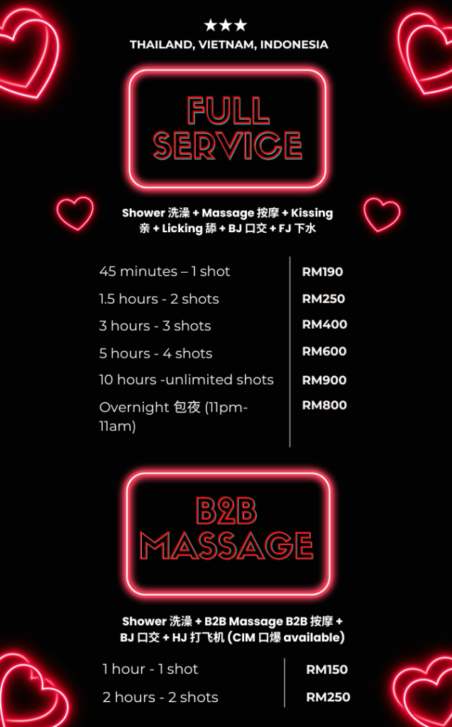 Malaysia escort pricing chart